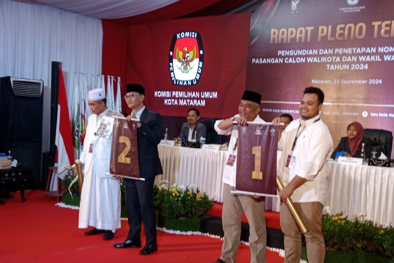 Pencabutan Nomor Urut Paslon Wali Kota dan Wakil Wali Kota Mataram 2024