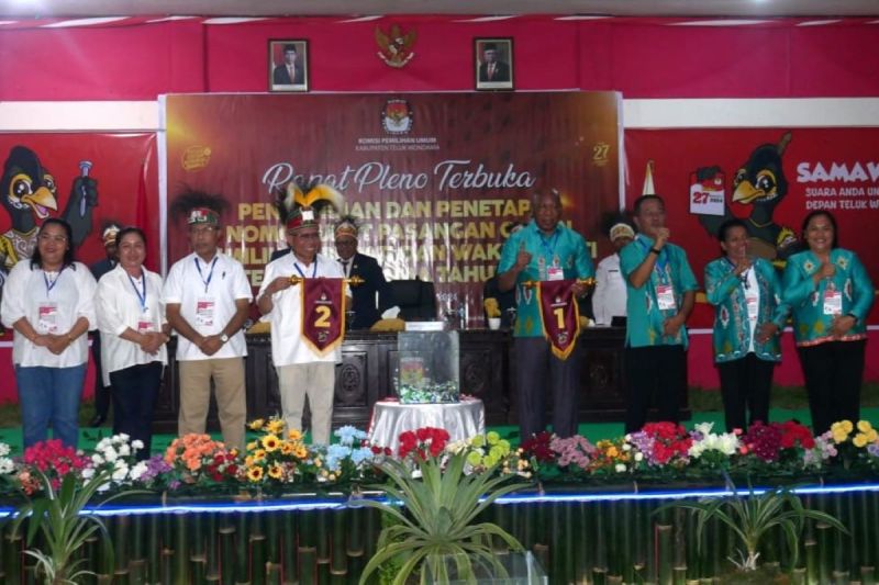 KPU Teluk Wondama Tetapkan Nomor Urut Paslon Pilkada 2024