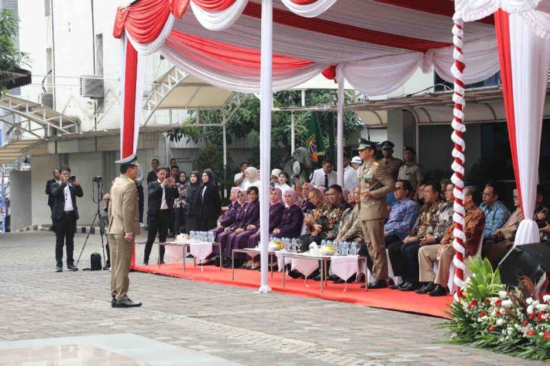 Menteri Agraria dan Tata Ruang (ATR)/Kepala Badan Pertanahan Nasional (BPN) Agus Harimurti Yudhoyono (AHY) menjadi inspektur Upacara Peringatan Hari Agraria dan Tata Ruang (HANTARU) 2024 di Kementerian ATR/BPN, Jakarta, Selasa (24/9/2024). ANTARA/HO-Humas Kementerian ATR/BPN