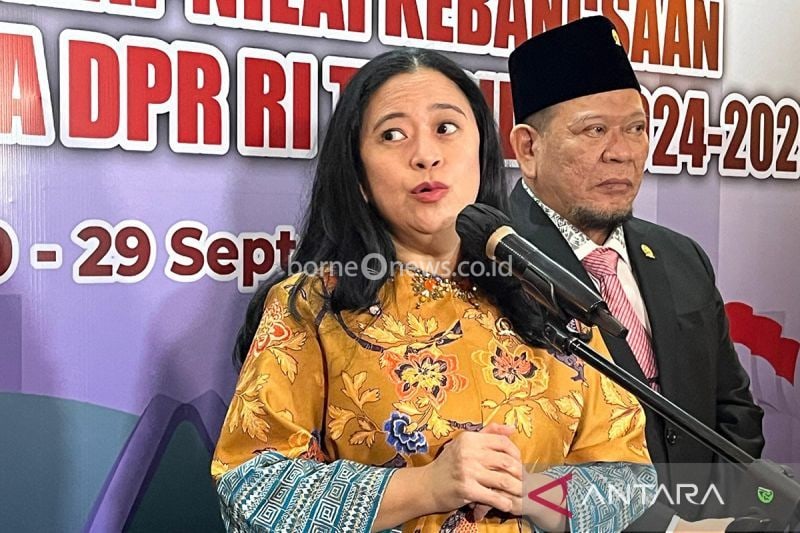 Ketua DPP PDI Perjuangan Puan Maharani saat memberikan keterangan kepada awak media di kawasan Karet Tengsin, Jakarta, Sabtu (21/9/2024). ANTARA/Narda Margaretha Sinambela/am.