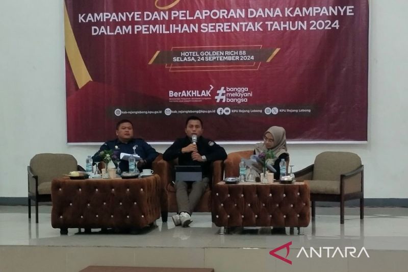 Kegiatan sosialisasi kampanye dan pelaporan dana kampanye yang dilaksanakan KPU Rejang Lebong, Selasa (24/9/2024). ANTARA/Nur Muhamad