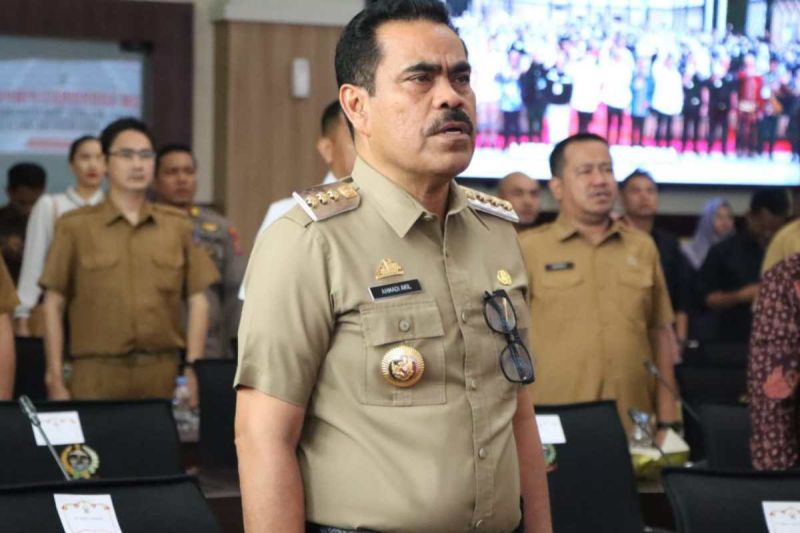 Penjabat Bupati Pinrang Ahmadi Akil saat menghadiri rapat Forum Koordinasi Pimpinan Daerah (Forkopimda) Provinsi Sulawesi Selatan yang dipimpin Pj Gubernur Sulsel Zudan Arif terkait dua agenda yakni Pilkada serentak 2024 dan Pelantikan Presiden dan Wakil Presiden RI di Makassar, Rabu (25/9/2024). ANTARA/HO-Pemkab Pinrang