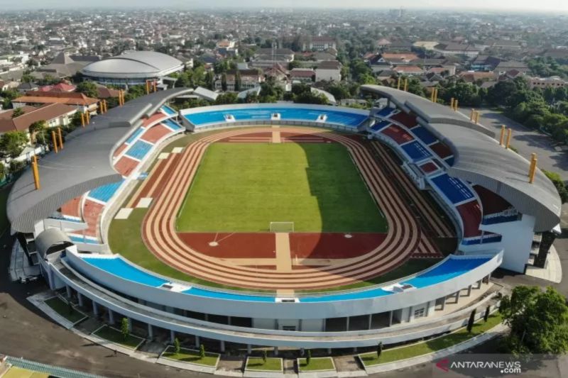 Foto aerial stadion Mandala Krida di Baciro, DI Yogyakarta. ANTARA FOTO/Hendra Nurdiyansyah/hp.