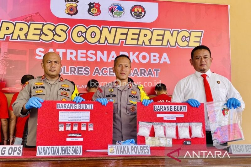 Polres Aceh Barat Tangkap Lima Pengedar Sabu, Barang Bukti 500 Gram