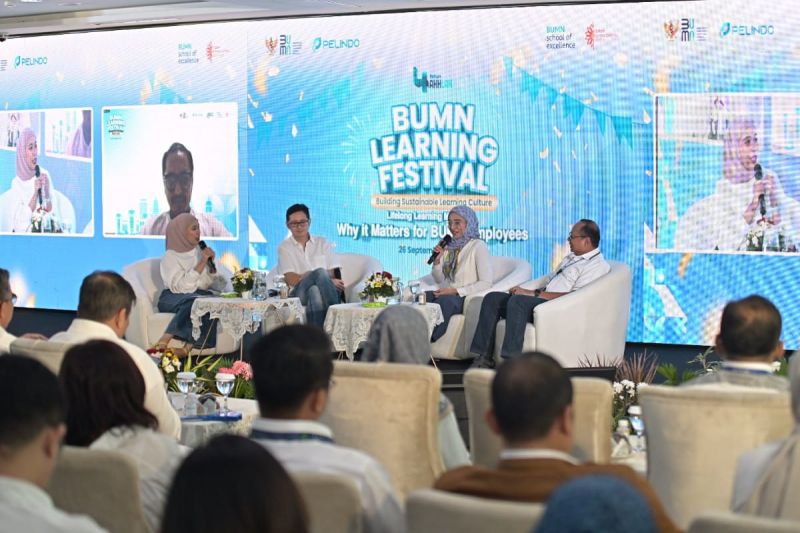 Kementerian BUMN berkolaborasi dengan Forum Human Capital Indonesia (FHCI) dan BUMN School of Excellence (BSE) menggelar "BUMN Learning Festival 2024" di Medan, Sumatera Utara, Kamis (26/9/2024). (ANTARA/HO-Pelindo)