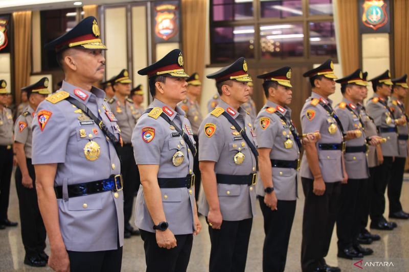 Pelantikan pejabat tinggi Polri di gedung Rupattama, Mabes Polri, Jakarta Pusat, Sabtu (28/9/2024) (ANTARA/Ho-Humas Mabes Polri)