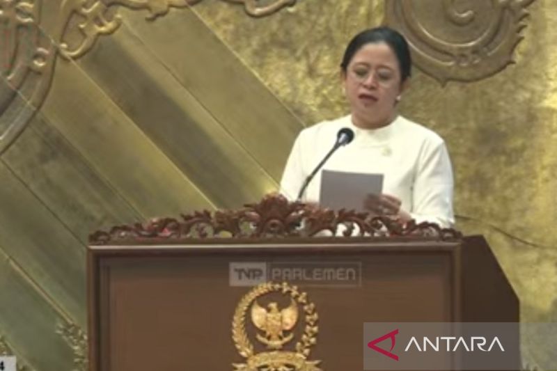 Screenshot - DPR Speaker delivering a speech during the final plenary meeting of the House for the 2019-2024 legislative period in Jakarta on Monday (September 30, 2024). ANTARA/Donny Aditra