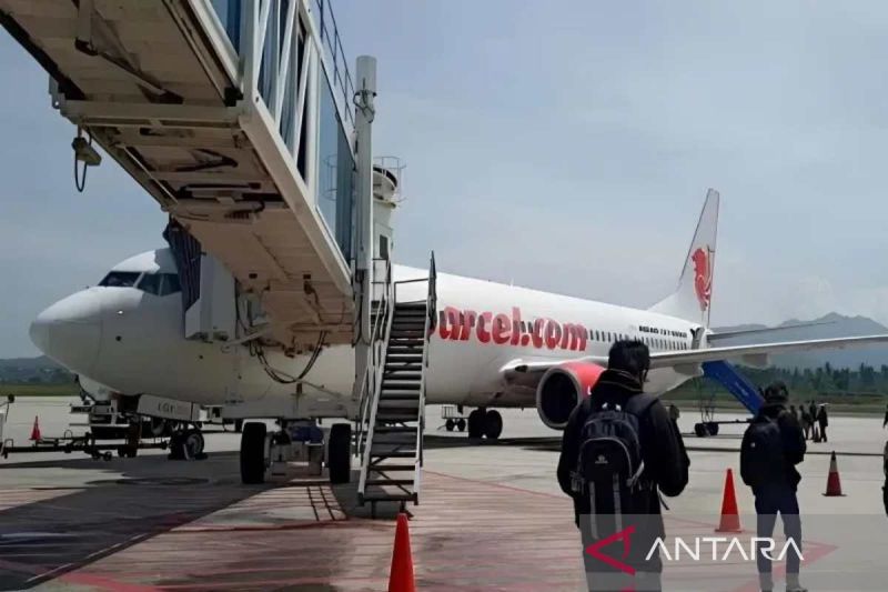 Ilustrasi - Penumpang berjalan menuju pesawat dengan tujuan keberangkatan dari Bandara Mutiara Sis Al-Jufri Palu, Sulawesi Tengah menuju Bandara Sultan Hasanuddin Makassar, Sulawesi Selatan. (ANTARA/Moh Ridwan)
