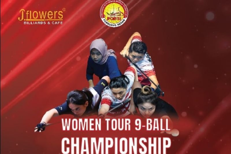 Gambar poster turnamen biliar khusus putr Women Tour 9 Ball Championship 2024i yang akan digelar Pengurus Besar Persatuan Olahraga Biliar Seluruh Indonesia (PB POBSI) menggandeng klub biliar JFlowers di BSD, Tangerang, Banten, selama 10-13 Oktober. (ANTARA/HO-Akun instagram @biliar_indonesia)