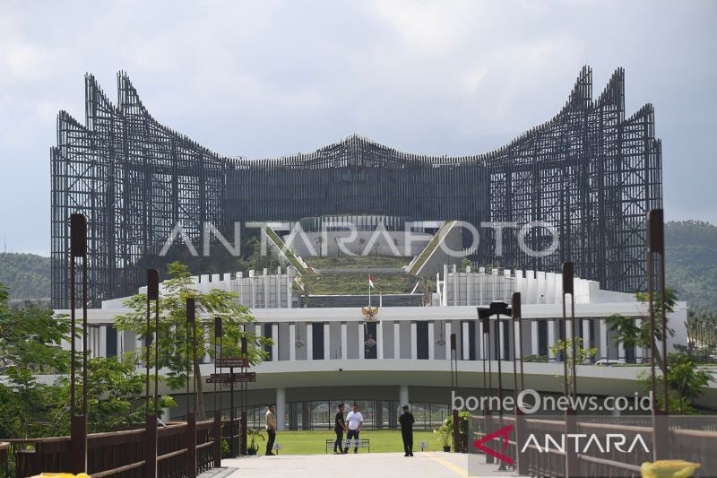 Tampak Istana Presiden di Ibu Kota Nusantara. ANTARA FOTO/M Risyal Hidayat