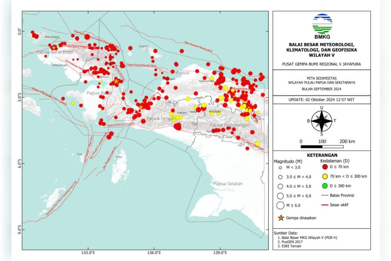 Gempa Bumi di Tanah Papua Capai 368 Kasus Selama September 2024