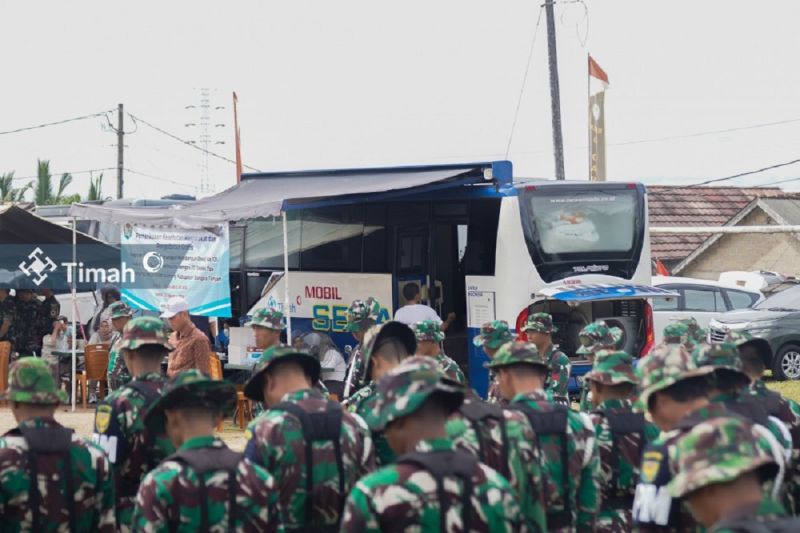 PT Timah Tbk bersama Korem 045 Garuda Jaya menggelar layanan kesehatan gratis di Kota Pangkalpinang. ANTARA/HO-Humas PT Timah Tbk