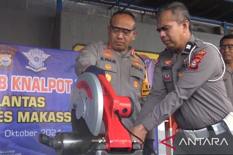 Polrestabes Makassar Musnahkan 6.801 Knalpot Brong untuk Ketertiban