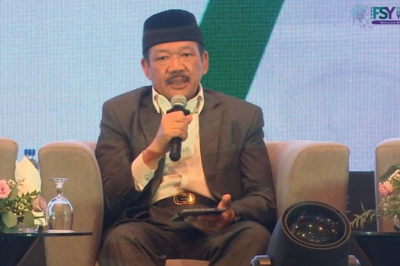 Ketua Badan Amil Zakat Nasional (Baznas) Noor Achmad saat menyampaikan paparannya dalam Forum Serantau YAPIEM (FSY) 2024 di Malaysia pada Senin (1/10/2024). ANTARA/HO-Baznas