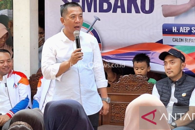 Cabup petahana Karawang Aep Syaepuloh. (ANTARA/Ali Khumaini)