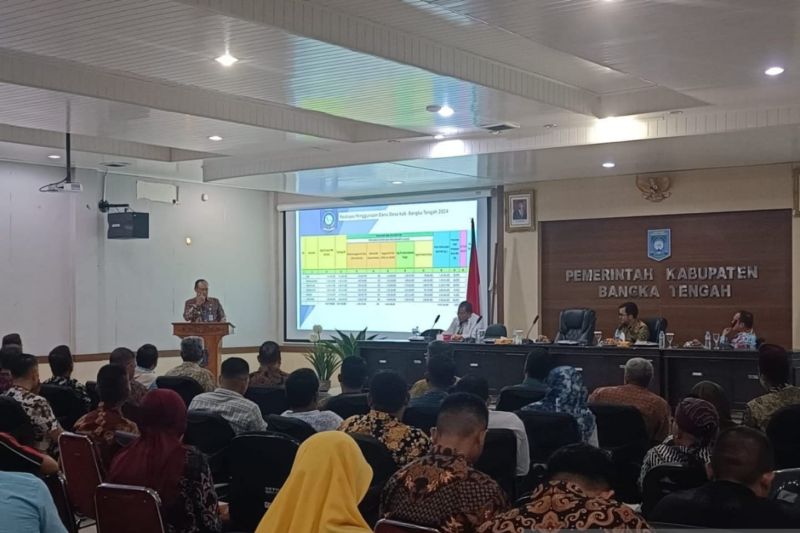 Kunjungan kerja Gubernur Kepulauan Bangka Belitung Pj Sugito di Kabupaten Bangka Tengah, Kamis (3/10) (ANTARA/Ahmadi)