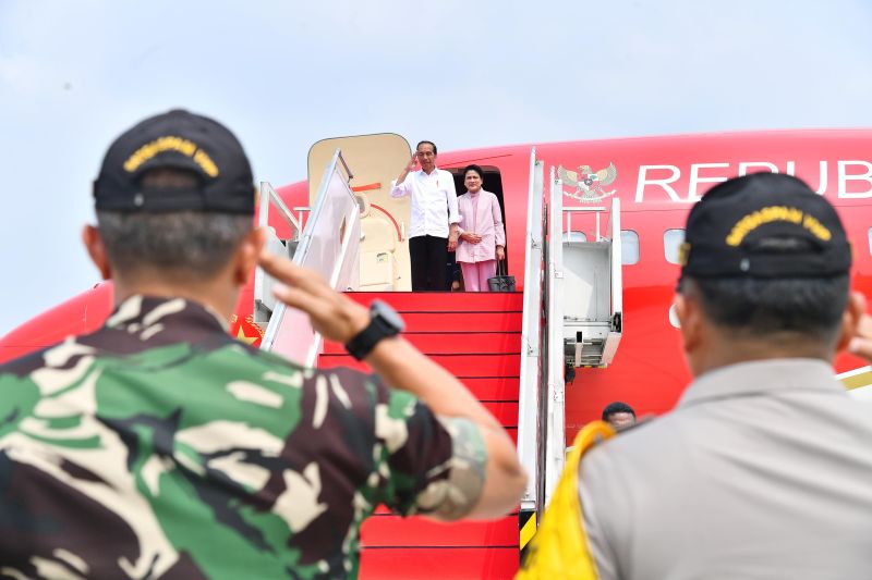 Presiden Jokowi Hadiri Nusantara TNI Fun Run di IKN Kalimantan
