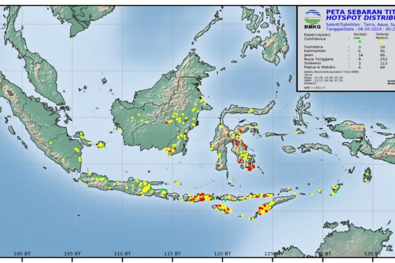24 Titik Panas Terpantau di NTT, Waspadai Potensi Kebakaran