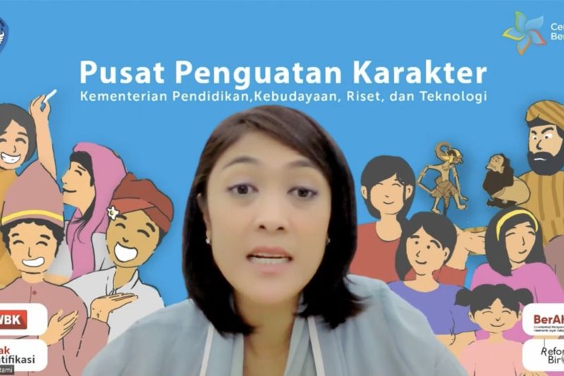 Tangkapan layar Kepala Pusat Penguatan Karakter Kemendikbudristek Rusprita Putri Utami dalam Webinar Pembentukan TPPK di Jenjang Sekolah Dasar di Jakarta, Rabu (31/1/2024). ANTARA/Astrid Faidlatul Habibah