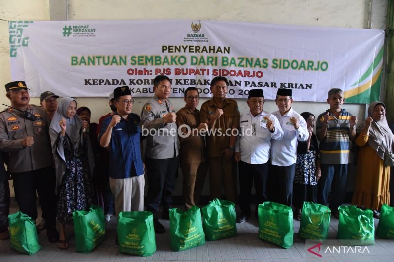 Pemerintah Sidoarjo dan Baznas Salurkan Sembako untuk Korban Kebakaran