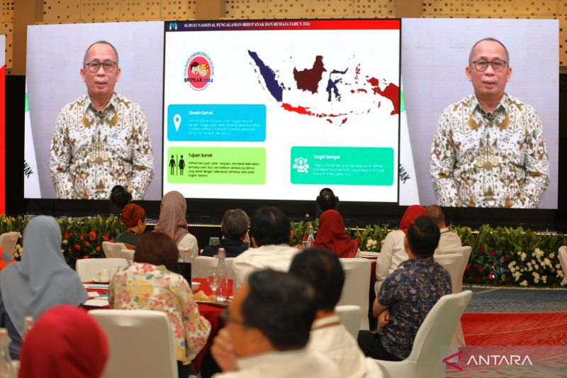 Deputi Bidang Perlindungan Khusus Anak KemenPPPA Nahar dalam acara peluncuran hasil SNPHAR dan SPHPN, di Jakarta, Senin (7/10/2024). (ANTARA/HO-KemenPPPA)