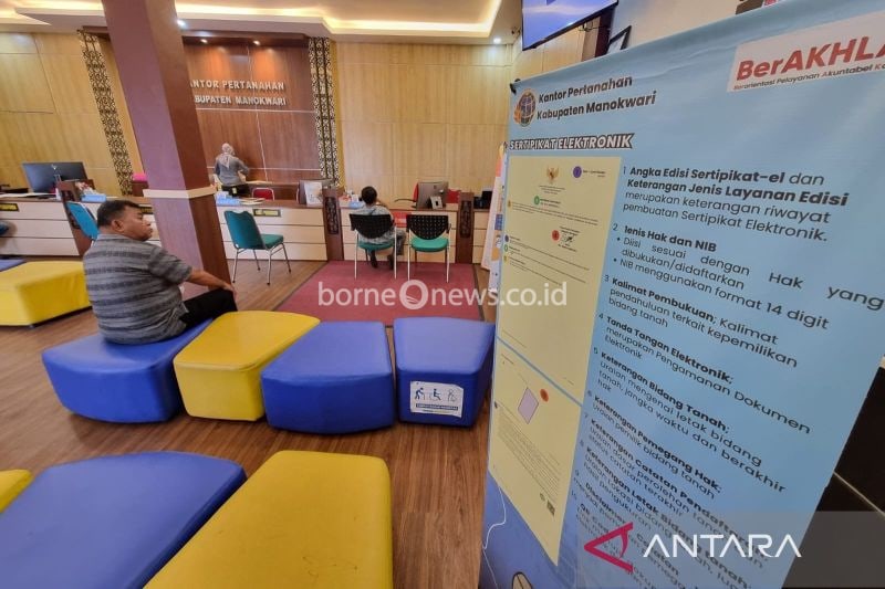 Kantor Pertanahan Manokwari Terbitkan 725 Sertifikat Elektronik