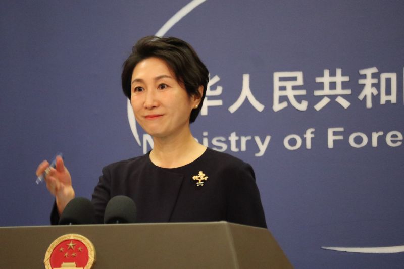 Juru Bicara Kementerian Luar Negeri China Mao Ning dalam konferensi pers di Beijing, Rabu (9/10/2024) (ANTARA/Desca Lidya Natalia)