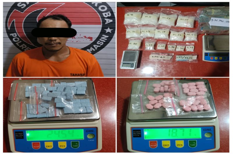Polsek Banjarmasin Timur Sita 689 Gram Sabu dan Ekstasi dari Tersangka