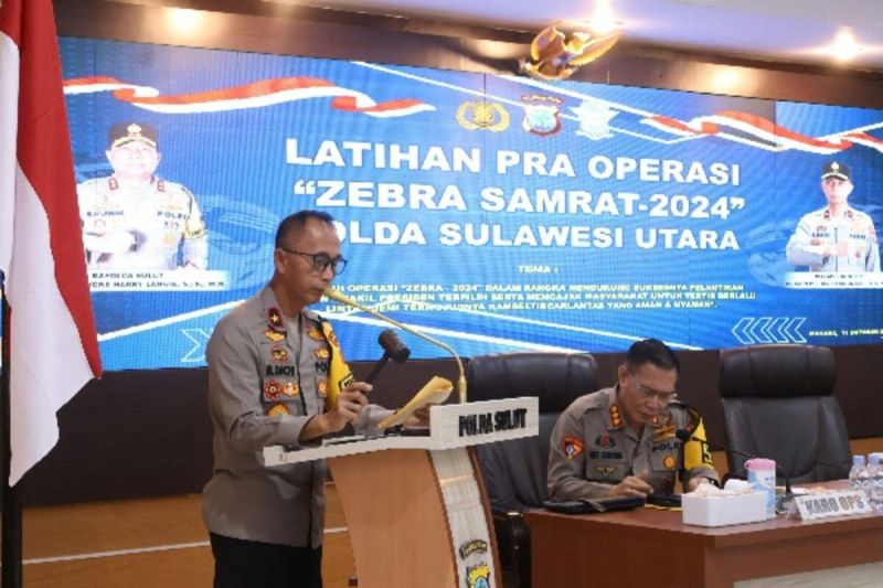 Latihan Pra Operasi Zebra Samrat 2024, Polda Sulut Siap Laksanakan
