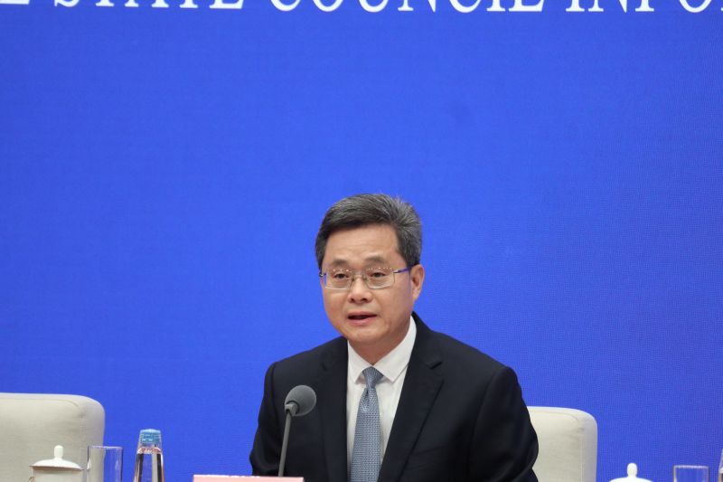 Menteri Keuangan China Lan Fo'an dalam konferensi pers di Beijing pada Sabtu (12/10/10) (ANTARA/Desca Lidya Natalia)
