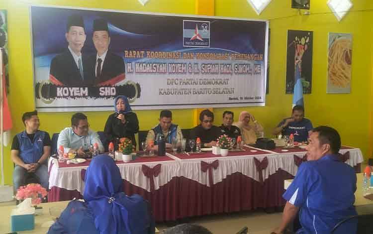 Demokrat Barito Selatan Rakor dan Konsolidasi Pemenangan Nadalsyah-Supian Hadi