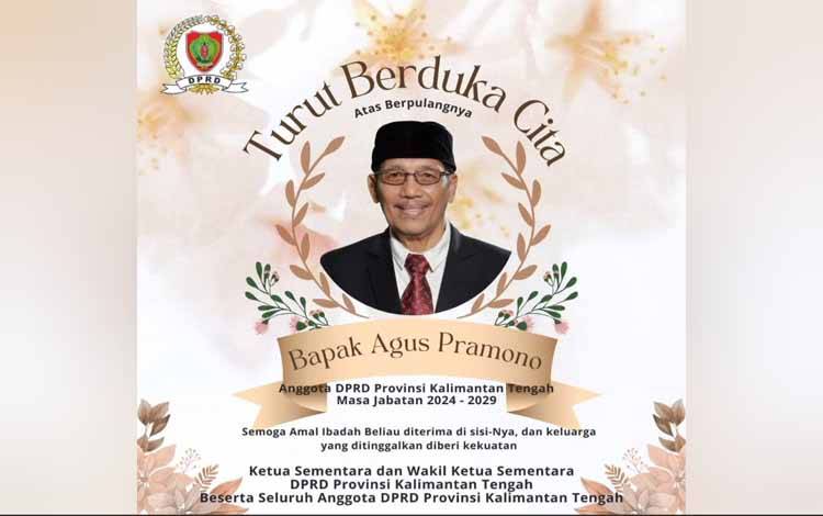 Anggota DPRD Kalteng Asal Gerindra Agus Pramono Meninggal karena Sakit Jantung