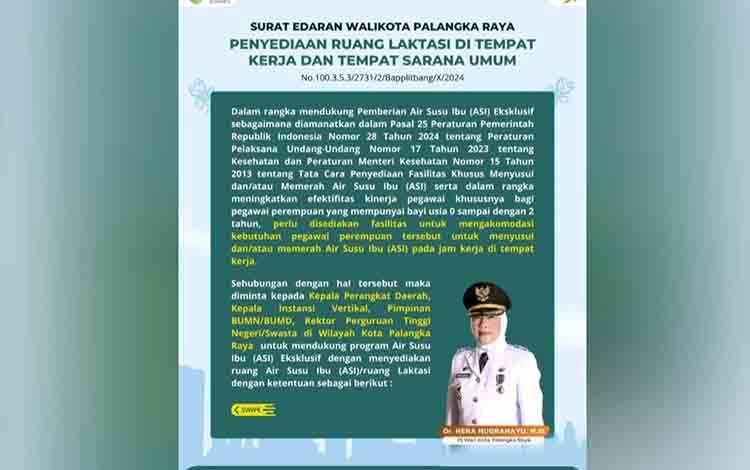 Pj Wali Kota Keluarkan Surat Edaran Sarana Umum Sediakan Ruang Laktasi