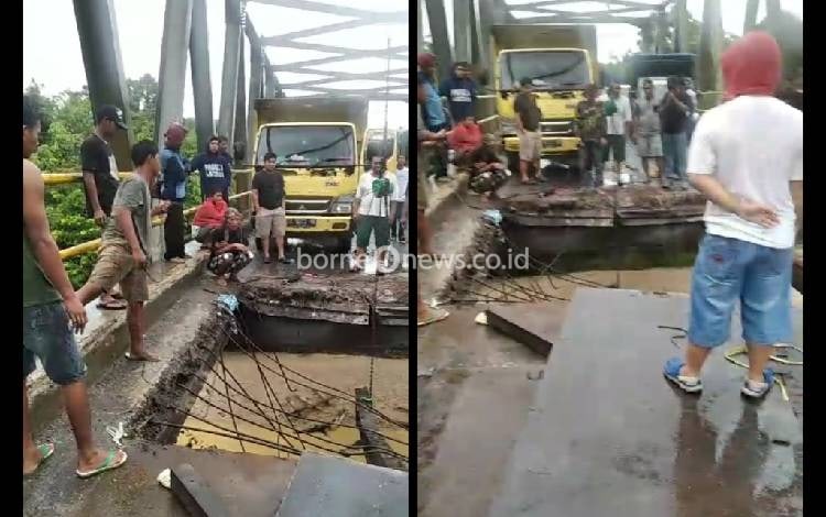 Petugas dari Pemprov Kalteng Mulai Perbaiki Jembatan Sei Ripi