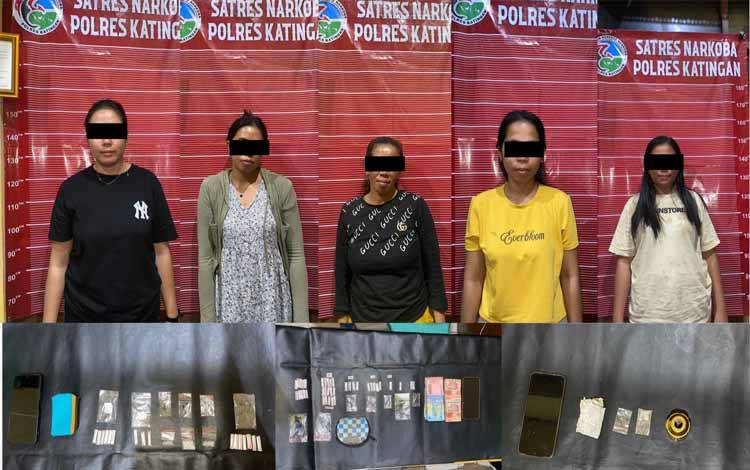 Ini Barang Bukti dari 5 IRT Diduga Pengedar Sabu di Katingan