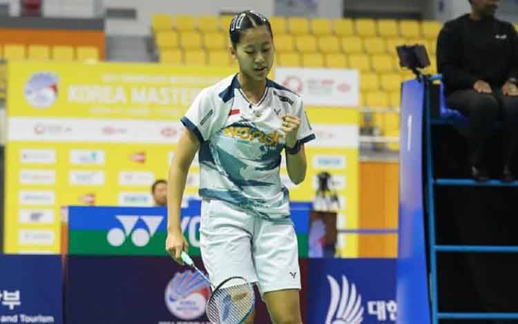 Putri Kusuma Wardani menjadi juara Korea Masters 2024 usai mengalahkan wakil China Han Qian 21-14, 21-14. (ANTARA/HO-PBSI)