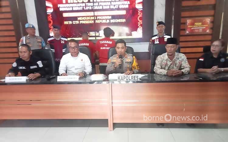 Kapolres Kotim Jumpa Pers Pengungkapan Kasus Sabu 1 Kg Lebih
