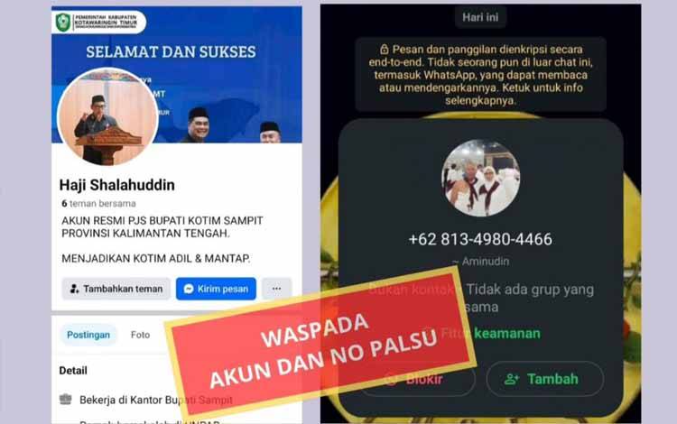 Waspada Akun Palsu Catut Nama Pjs Bupati Kotim