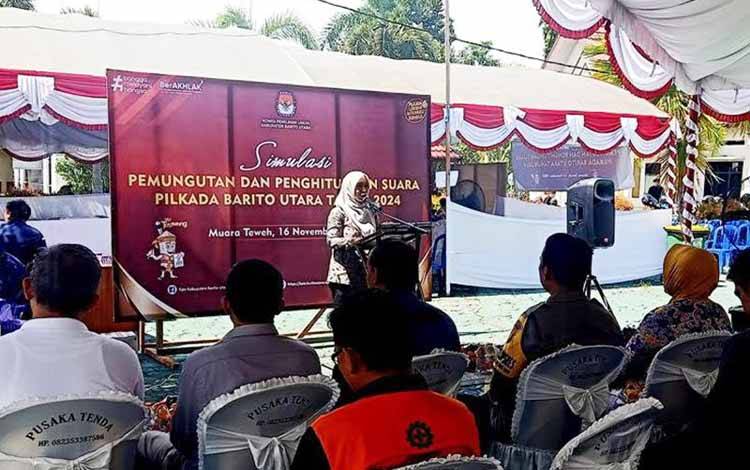 KPU Barito Utara Simulasi Pemungutan dan Penghitungan Suara Pilkada