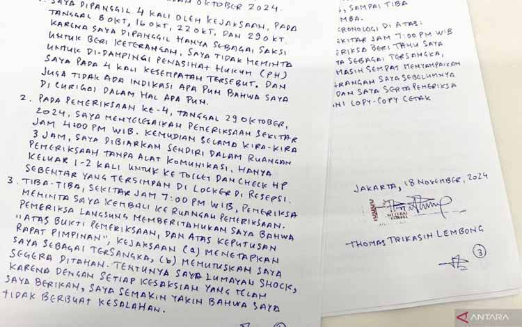 Istri jadi Alasan Tom Lembong Terus Tersenyum Saat di Salemba