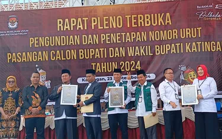 Tiga Paslon Bupati-Wabup Katingan Bakal Berebut 126.084 Suara