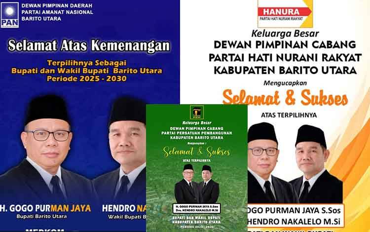 Sejumlah Partai Besar Berikan Ucapan Selamat kepada Pasangan Gogo-Helo