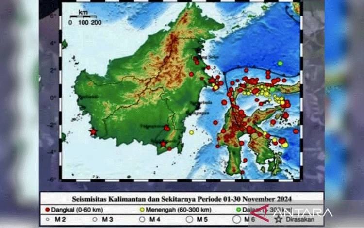 BMKG Catat 24 Kali Gempa Guncang Kalimantan Periode November