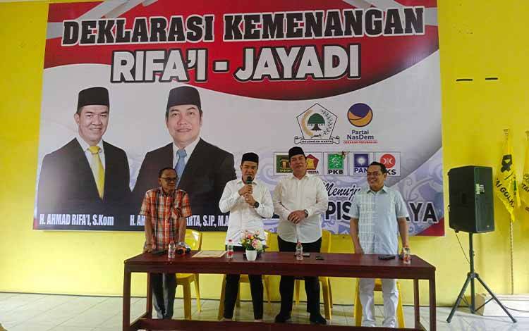 Usai Ditetapkan Pemenang Pilkada Pulang Pisau, Rifa'i -Jayadikarta Deklarasi Kemenangan