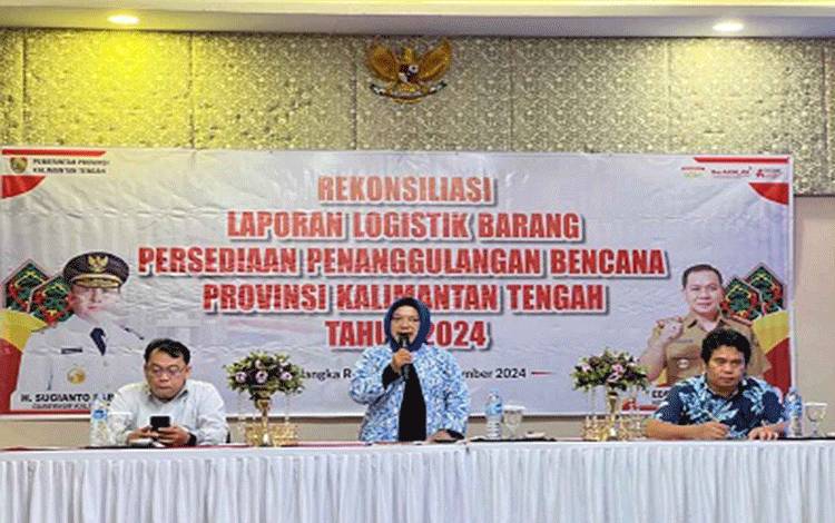 Dinas Sosial Kalteng Selenggarakan Penyusunan Laporan Logistik Bencana Tahun 2024