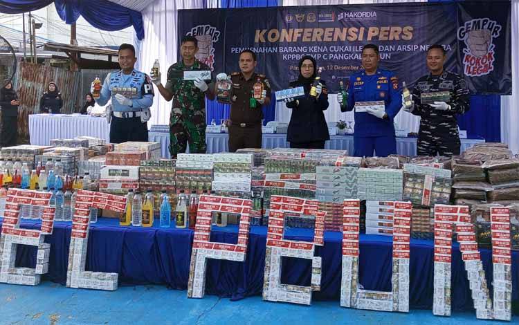 Bea Cukai Pangkalan Bun Musnahkan Barang Kena Cukai Ilegal dan Salah Satunya 140 Gram Tembakau Iris