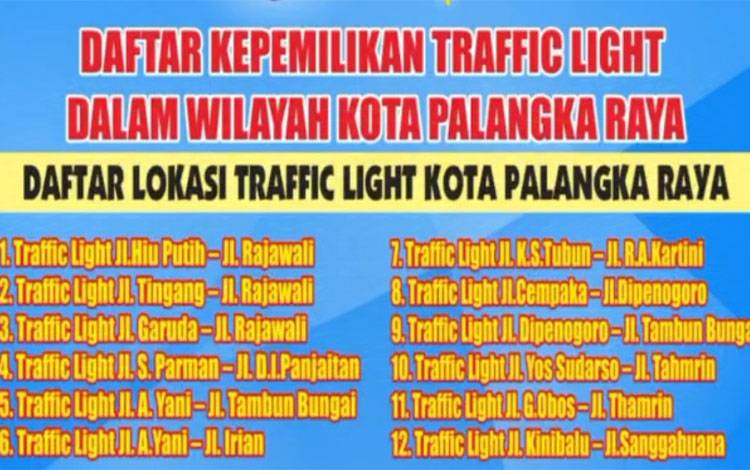 Hubungi Nomor Ini Jika Traffic Light di Palangka Raya Gangguan