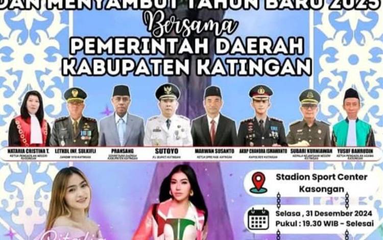 Dua Artis Ibu Kota Jakarta Bakal Hibur Warga Katingan di Malam Tahun Baru
