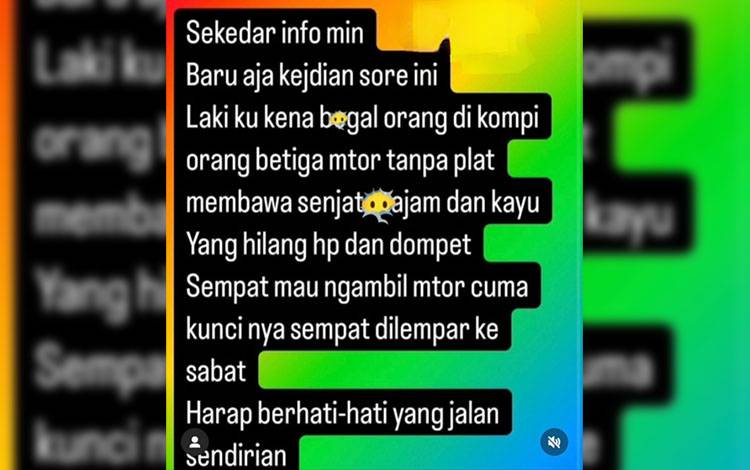 Pria di Sampit Pura-pura Jadi Korban Begal untuk Kelabuhi Istri Setelah Menggadaikan HP