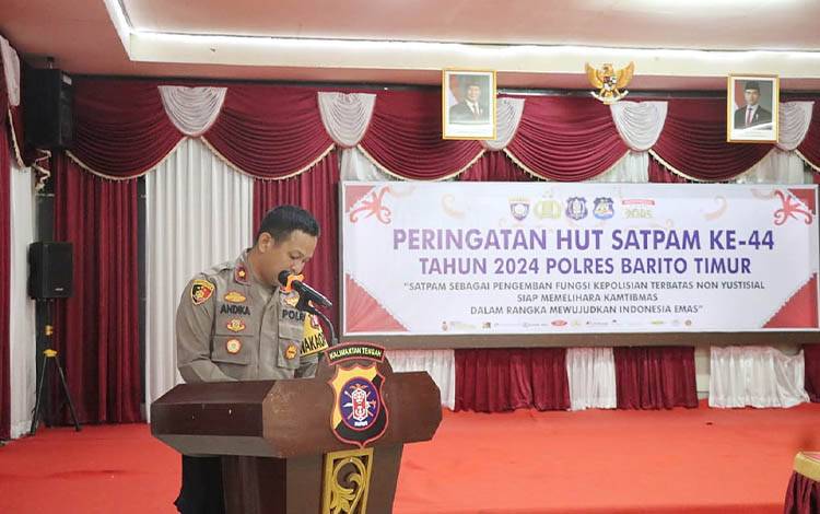Wakapolres Barito Timur Pimpin Upacara Peringatan HUT Ke-44 Satpam